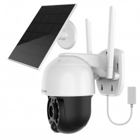 Cámara Foscam B4 con batería 4MP WiFi, función Pan/Tilt, incluye panel solar eficiente, audio bidireccional, visión nocturna