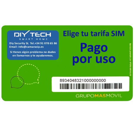 TARJETA SIM DIYTECH MOBILE TARIFA PAGO POR USO .SOLO POR 1€/ MES