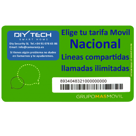 TARJETA SIM DIYTECH Móvil Nacional-Líneas Compartidas llamadas ilimit,