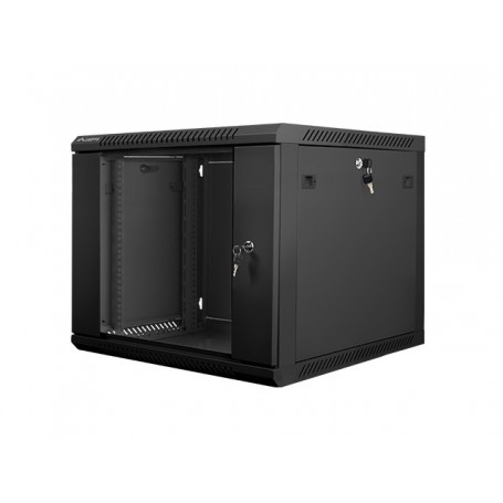 Armario Rack Lanberg 9U 600x600x501 auto ensamblado 19" hasta 60 kg negro