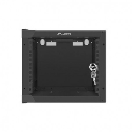 Armario Lanberg mural Rack 10" 4U - 280x310 flat pack negro puerta cristal