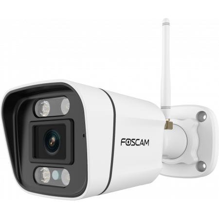 Foscam V5P Cámara IP - WiFi Dual 2.4/5Ghz - 5 Mpx, Exterior con focos y Sirena, Audio bidireccional, Blanca