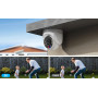 Foscam W5EP Cámara IP - PoE  QHD 3K/5 MP, Exterior con iluminación de alarma ROJA y AZUL, Audio bidireccional, Blanca