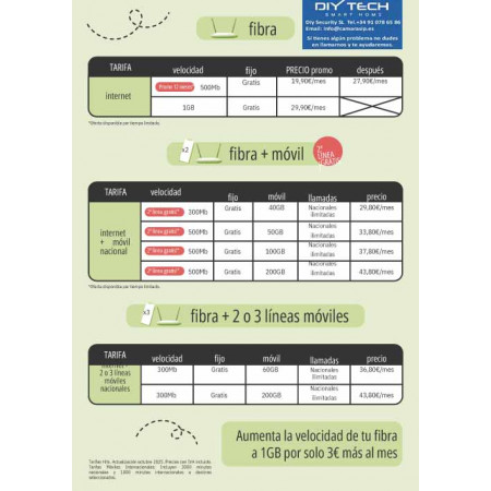 FIBRA INTERNET Diytech Mobile MASORANGE DESDE 29.80€/MES, 300 MB, MOVIL 25 GB Y FIJO GRATIS