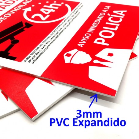 Cartel Alarma Conectada de PVC para exterior